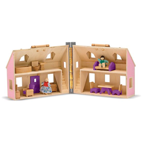 Fold &amp; Go Dollhouse - Casa de muñecas plegable, Melissa &amp; Doug