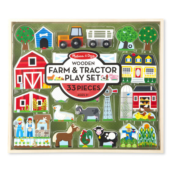 Wooden Farm &amp; Tractor play set, Melissa &amp; Doug