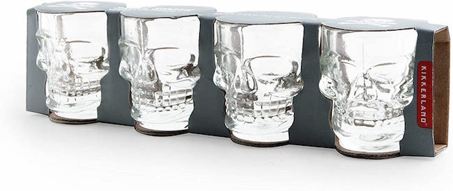 Shot Glass + Skull 4 pza. Kikkerland