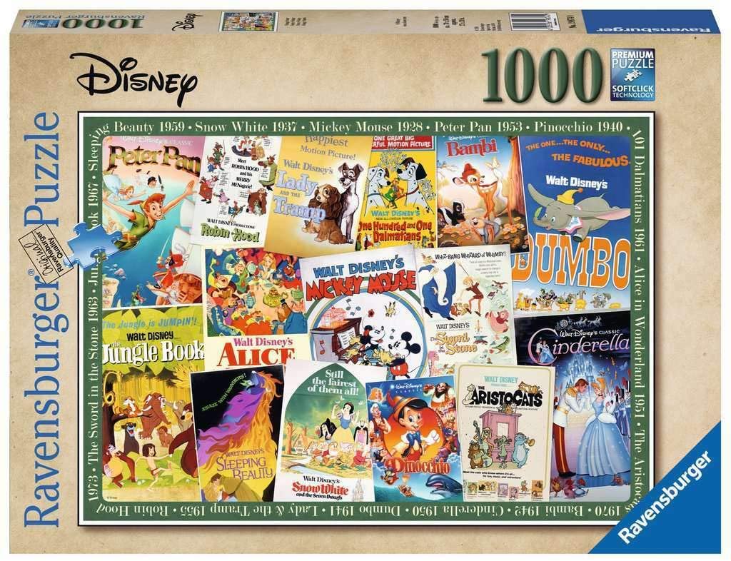 RC Poster Vintage Películas de Disney 1000p. Ravensburger