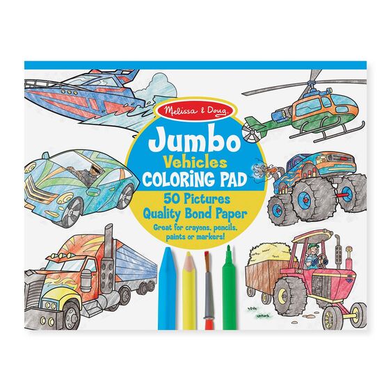 Block para colorear Jumbo - Vehículos, Melissa &amp; Doug