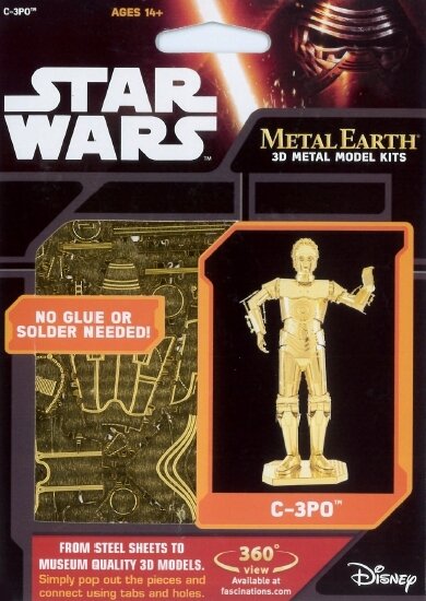 C-3PO Star Wars, Metal 3D Fascinations