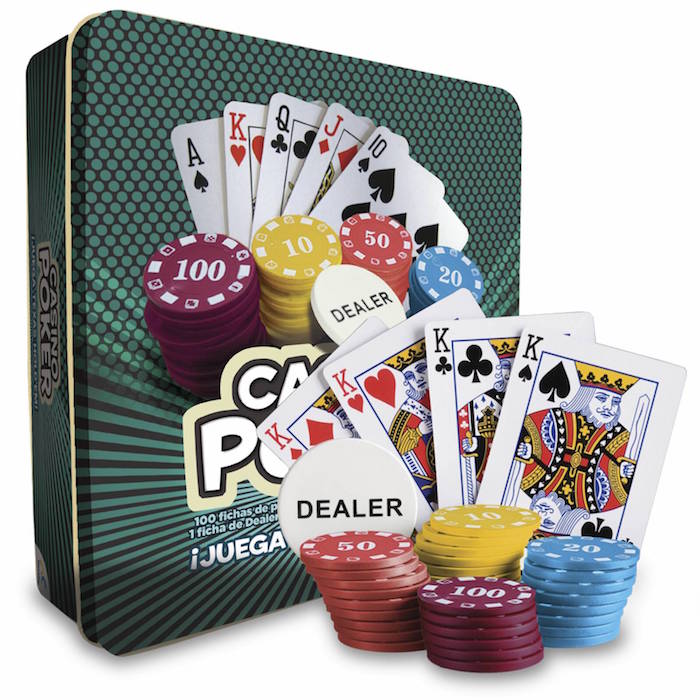 Casino Póker Texas en caja metálica, Novelty