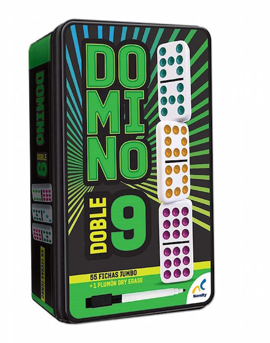 Dominó Doble 9 caja metálica, Novelty